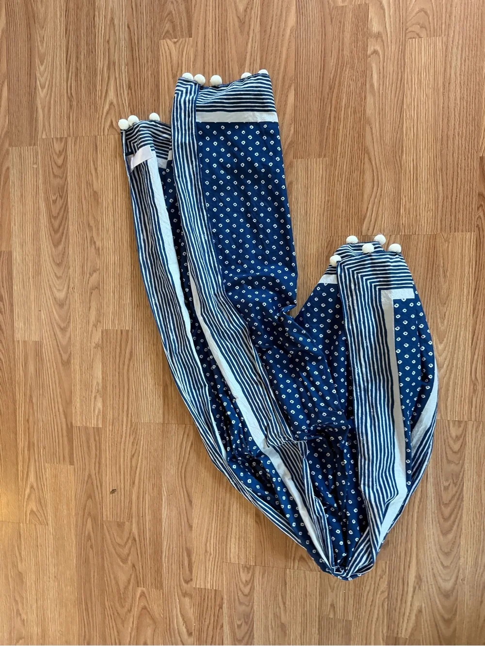 Navy Polka Dot Scarf